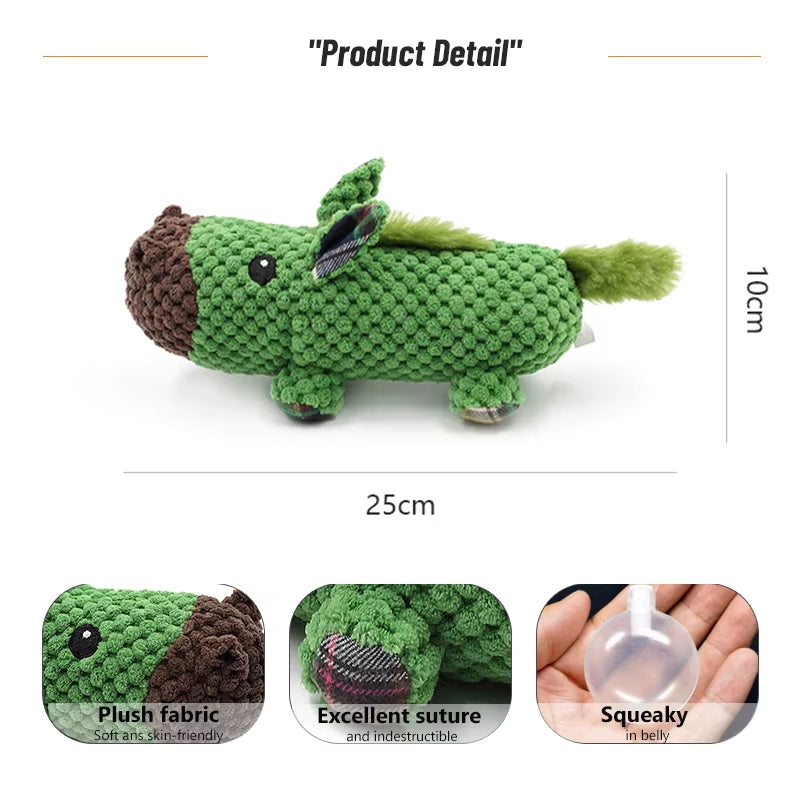 Machine-Washable Plush Toys Stuffed Animal Funny Pet Toy Animals Shape Chew Toys for Dogs