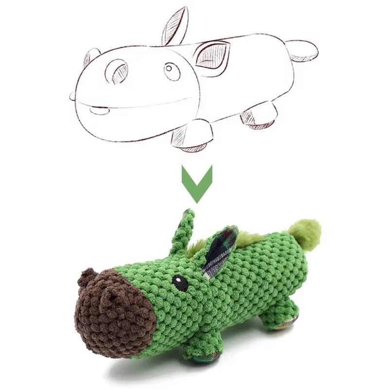 Machine-Washable Plush Toys Stuffed Animal Funny Pet Toy Animals Shape Chew Toys for Dogs